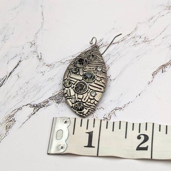 2/$21 Grey Bronze Dangle Earrings with Stones - Picture 4 of 8